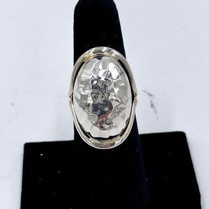 MWS Mexico Sterling Silver Hammered Finish‎ Dome Ring in Size 6